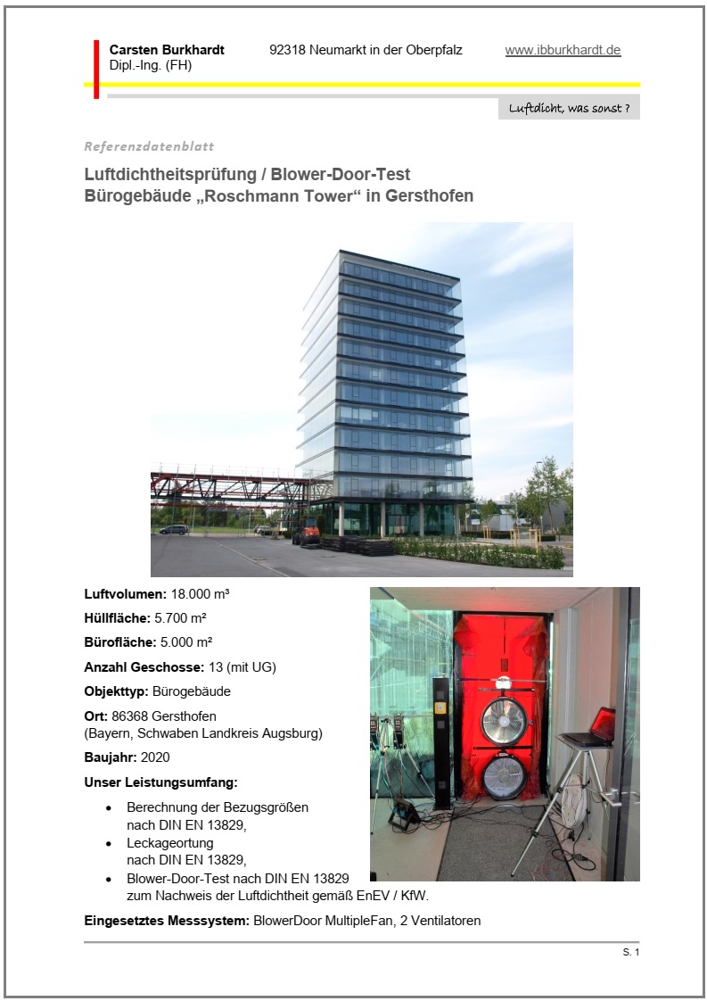 Bürogebäude „Roschmann Tower“ in Gersthofen (Bayern, Schwaben, Landkreis Augsburg)